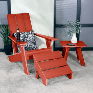 Adirondack 1 Barcelona Modern Chair With 1 Barcelona Modern Side Table & 1 Folding Ottoman Conversation Set