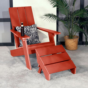Adirondack 1 Barcelona Modern Chair With 1 Folding Ottoman Conversation Set