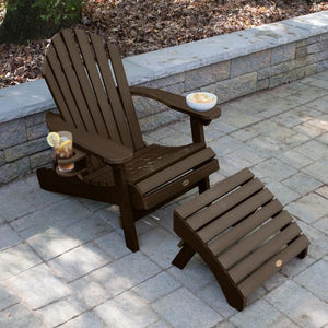 Adirondack 1 Hamilton Folding & Reclining Outdoor Chair with 1 Ottoman & 1 Easy-add Cup Holder Conversation Set