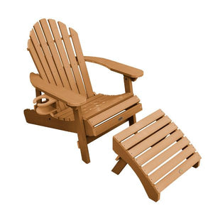 Adirondack 1 Hamilton Folding & Reclining Outdoor Chair with 1 Ottoman & 1 Easy-add Cup Holder Conversation Set