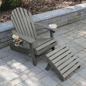 Adirondack 1 Hamilton Folding & Reclining Outdoor Chair with 1 Ottoman & 1 Easy-add Cup Holder Conversation Set