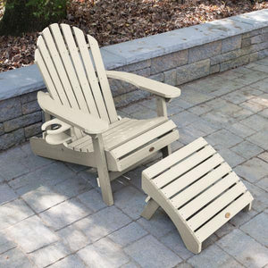 Adirondack 1 Hamilton Folding & Reclining Outdoor Chair with 1 Ottoman & 1 Easy-add Cup Holder Conversation Set