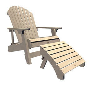 Adirondack 1 King Hamilton Folding and Reclining Chair with 1 Folding Ottoman Conversation Set Tuscan Taupe