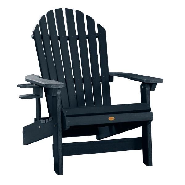 Adirondack 1 King Hamilton Folding and Reclining Outdoor Chair with 1 Easy-add Cup Holder Conversation Set Federal Blue