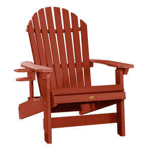 Adirondack 1 King Hamilton Folding and Reclining Outdoor Chair with 1 Easy-add Cup Holder Conversation Set Rustic Red