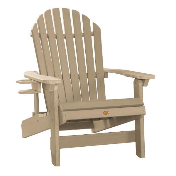 Adirondack 1 King Hamilton Folding and Reclining Outdoor Chair with 1 Easy-add Cup Holder Conversation Set Tuscan Taupe