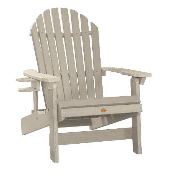 Adirondack 1 King Hamilton Folding and Reclining Outdoor Chair with 1 Easy-add Cup Holder Conversation Set Whitewash