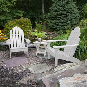 Adirondack 2 Classic Westport Chairs with 1 Folding Side Table Conversation Set