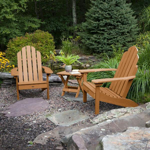 Adirondack 2 Classic Westport Chairs with 1 Folding Side Table Conversation Set