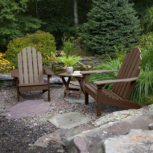 Adirondack 2 Classic Westport Chairs with 1 Folding Side Table Conversation Set