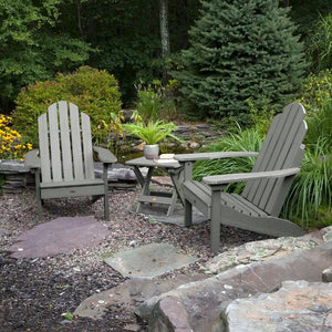 Adirondack 2 Classic Westport Chairs with 1 Folding Side Table Conversation Set