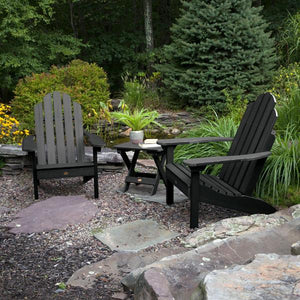 Adirondack 2 Classic Westport Chairs with 1 Folding Side Table Conversation Set