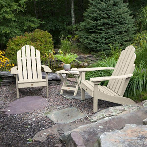 Adirondack 2 Classic Westport Chairs with 1 Folding Side Table Conversation Set