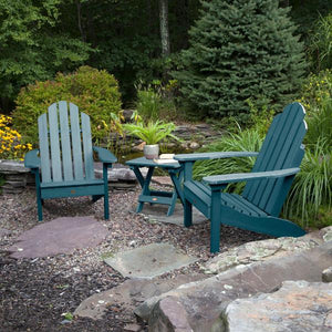 Adirondack 2 Classic Westport Chairs with 1 Folding Side Table Conversation Set