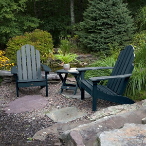 Adirondack 2 Classic Westport Chairs with 1 Folding Side Table Conversation Set