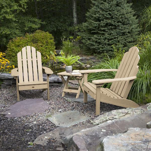 Adirondack 2 Classic Westport Chairs with 1 Folding Side Table Conversation Set