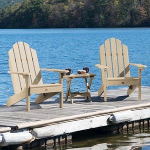 Adirondack 2 Classic Westport Chairs with 1 Folding Side Table Conversation Set