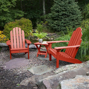 Adirondack 2 Classic Westport Chairs with 1 Folding Side Table Conversation Set