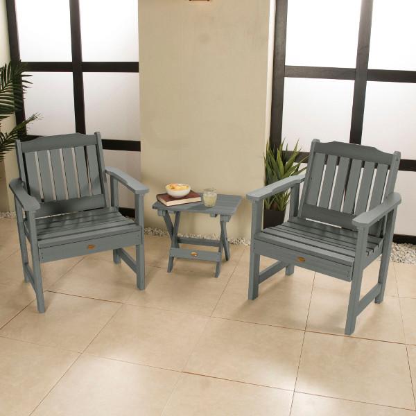 Adirondack 2 Lehigh Garden Chairs with Folding Side Table Conversation Set