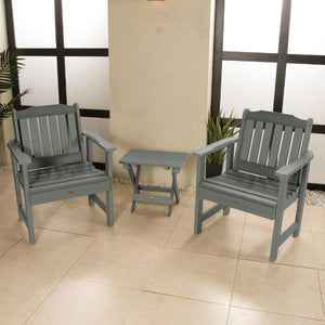 Adirondack 2 Lehigh Garden Chairs with Folding Side Table Conversation Set