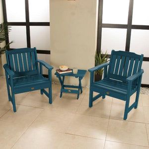 Adirondack 2 Lehigh Garden Chairs with Folding Side Table Conversation Set