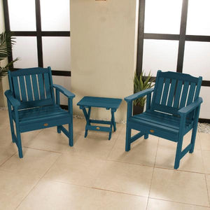 Adirondack 2 Lehigh Garden Chairs with Folding Side Table Conversation Set