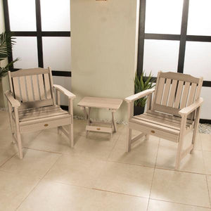 Adirondack 2 Lehigh Garden Chairs with Folding Side Table Conversation Set