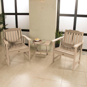 Adirondack 2 Lehigh Garden Chairs with Folding Side Table Conversation Set