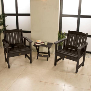 Adirondack 2 Lehigh Garden Chairs with Folding Side Table Conversation Set