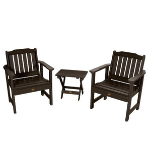 Adirondack 2 Lehigh Garden Chairs with Folding Side Table Conversation Set