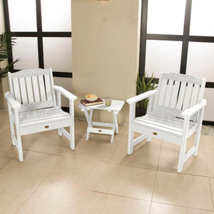 Adirondack 2 Lehigh Garden Chairs with Folding Side Table Conversation Set
