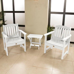 Adirondack 2 Lehigh Garden Chairs with Folding Side Table Conversation Set