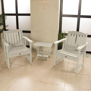 Adirondack 2 Lehigh Garden Chairs with Folding Side Table Conversation Set