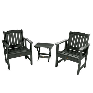 Adirondack 2 Lehigh Garden Chairs with Folding Side Table Conversation Set