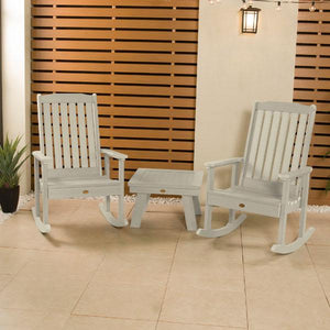 Adirondack 2 Lehigh Rocking Chairs with Side Table Conversation Set