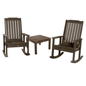 Adirondack 2 Lehigh Rocking Chairs with Side Table Conversation Set