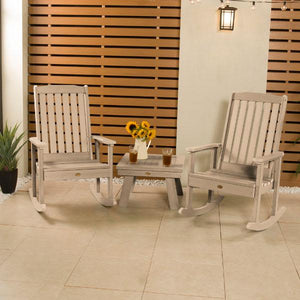 Adirondack 2 Lehigh Rocking Chairs with Side Table Conversation Set