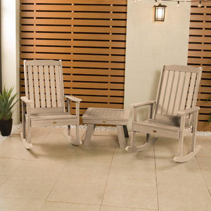 Adirondack 2 Lehigh Rocking Chairs with Side Table Conversation Set