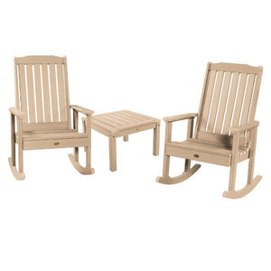 Adirondack 2 Lehigh Rocking Chairs with Side Table Conversation Set