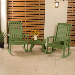 Adirondack 2 Lehigh Rocking Chairs with Side Table Conversation Set