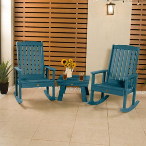 Adirondack 2 Lehigh Rocking Chairs with Side Table Conversation Set