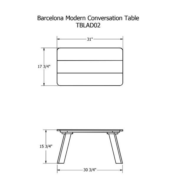 Adirondack Barcelona Modern Conversation Table Outdoor Table