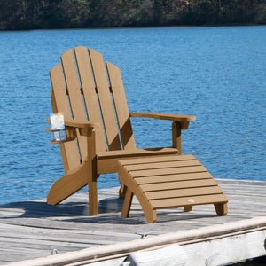 Adirondack Classic Westport Chair with Cup Holder & Folding Ottoman - The Charming Bench Company