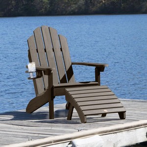 Adirondack Classic Westport Chair with Cup Holder & Folding Ottoman - The Charming Bench Company