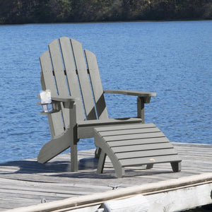 Adirondack Classic Westport Chair with Cup Holder & Folding Ottoman - The Charming Bench Company