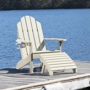 Adirondack Classic Westport Chair with Cup Holder & Folding Ottoman - The Charming Bench Company