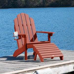 Adirondack Classic Westport Chair with Cup Holder & Folding Ottoman - The Charming Bench Company