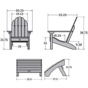 Adirondack Essential Chair with Essential Folding Ottoman Outdoor Chair