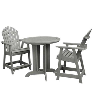 Adirondack Hamilton 3pc Round Counter Height Outdoor Dining Set Dining Set Coastal Teak