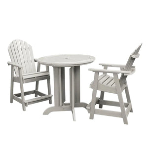 Adirondack Hamilton 3pc Round Counter Height Outdoor Dining Set Dining Set Harbor Gray